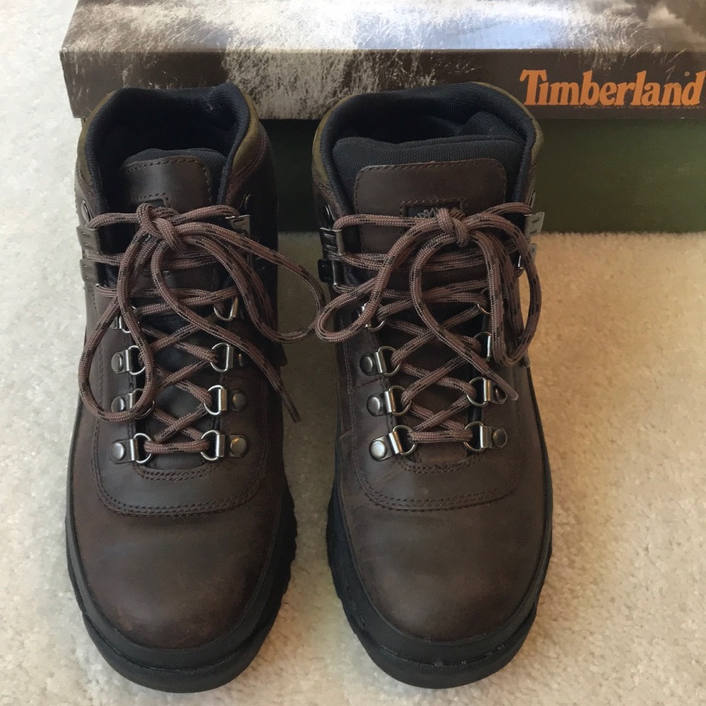 Women’s Timberland Brown Leather Hiking Boots.